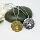 Shotgun Shell 12 Gauge Birthstone Necklace