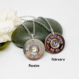Shotgun Shell 12 Gauge Birthstone Necklace