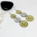 Womens Triple Shotgun Shell Dangle Earrings