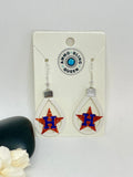 Houston Baseball White Mini Silhouette Earrings