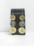 Womens Triple Shotgun Shell Dangle Earrings