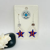 Houston Baseball White Mini Silhouette Earrings