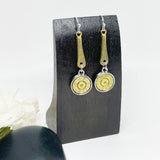 Bullet Bar Silver Or Brass Earrings With Crystals