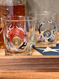Camo Antler Shotgun Shell Whiskey On The Rocks Glass Hunting Gifts
