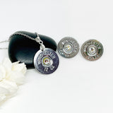 Womens Shotgun Shell 12 Gauge Birthstone Ammo Jewelry Gift Set