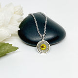 Womens Ammo Dainty 9 mm Bullet Birthstone Necklace