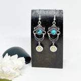 Womens Bullet 9 mm Turquoise Earrings