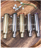 Wedding Bullet Boutonnière In Brass Or Nickel Options Wrapped In Color Wire