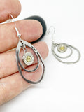 Womens Stainless Steel 9 mm Bullet Earrings With Crystals, Bullet Jewelry Gifts For Her