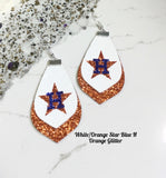 Houston Star Leather Double Glitter Earrings