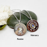 Womens Shotgun Shell 12 Gauge Birthstone Ammo Jewelry Gift Set
