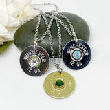 Womens Shotgun Shell 12 Gauge Birthstone Ammo Jewelry Gift Set