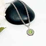 Womens Ammo Dainty 9 mm Bullet Birthstone Necklace