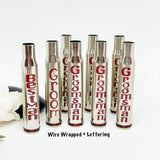 Wedding Bullet Boutonnière In Brass Or Nickel Options Wrapped In Color Wire