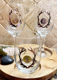 Camo Antler Shotgun Shell Wine Glass