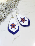 Houston Star Leather Double Glitter Earrings