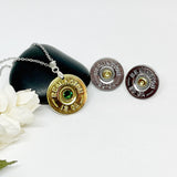 Womens Shotgun Shell 12 Gauge Birthstone Ammo Jewelry Gift Set