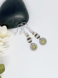 Handmade 9mm Glass Rock Bullet Earrings
