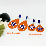 Womens Houston Glitter Stud Baseball Earrings