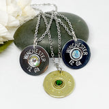 Shotgun Shell 12 Gauge Birthstone Necklace