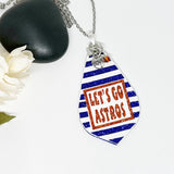 Baseball Spirit Let’s Go Blue Glitter Necklace