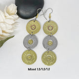 Womens Triple Shotgun Shell Dangle Earrings