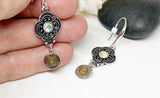 Bullet Charm Earrings With Crystals - Womens Jewelry