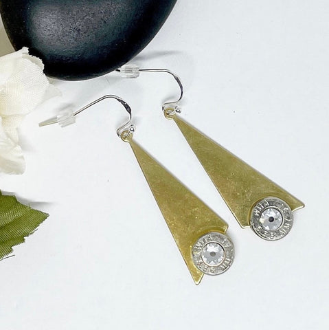 Gold Triangle 223 Ammo Birthstone Earrings Bullet Jewelry Gifts For Women