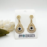 Womens Gold Stud Bullet 9 mm Birthstone Dangle Earrings Ammo Jewelry Gift