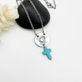 Turquoise Cross 20 Gauge Shotgun Shell Necklace