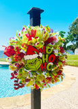 Green Monster Face Door Wreath