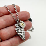 Mens Arrowhead Silver Bullet Necklace Ammo Jewelry Gift For Him