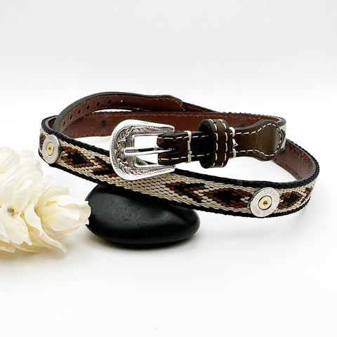 Mens Custom Ammo Bullet Brown Or Black Western Hat Band With Silver  Buckle