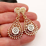 Womens Gold Stud Bullet 9 mm Birthstone Dangle Earrings Ammo Jewelry Gift