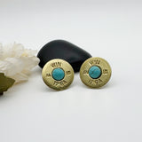 Turquoise 12 Ga Stud Earrings Nickel Or Brass Shotgun Jewelry For Women