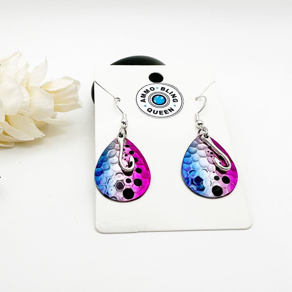fish lure earrings Pike These lovely drop earrings feature black shiny baubles made of vintage lucite Fishing Lure Spinner Earrings Hooks