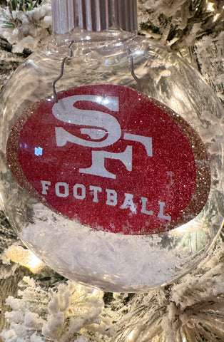 SF 49er Football Glitter 3 D Sports Ornament Christmas Tree Decor