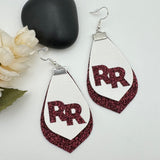 Custom Schools Sports Glitter Double Faux Leather Earrings