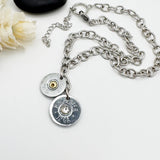 Coin Style Shotgun Shell Necklace With Crystal