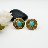 Turquoise 12 Ga Stud Earrings Nickel Or Brass Shotgun Jewelry For Women