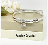 Womens Adjustable 9 mm Bangle Birthstone Bracelet