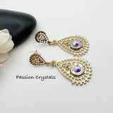 Womens Gold Stud Bullet 9 mm Birthstone Dangle Earrings Ammo Jewelry Gift