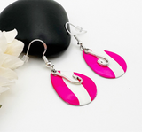 Fishing Lure Earrings Pink White With Hook Or Fish Charms