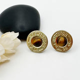 Shotgun Shell 12 Or 20 Gauge Tiger Eye Stud Earrings