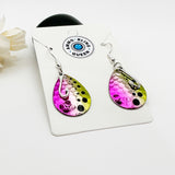 Fishing Lure Spinner Earrings With Hook Or Fish Charms