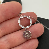 Round Crystal Bullet Necklace Ammo Jewelry For Women