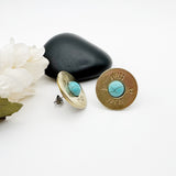 Turquoise 12 Ga Stud Earrings Nickel Or Brass Shotgun Jewelry For Women