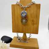 Coin Style Shotgun Shell Necklace With Crystal