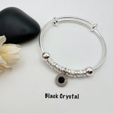 Womens Adjustable 9 mm Bangle Birthstone Bracelet