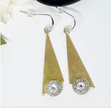 Gold Triangle 223 Ammo Birthstone Earrings Bullet Jewelry Gifts For Women